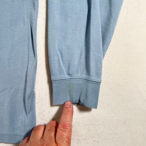 Lands' End Mock Neck Base Layer Men's XL Reg 46/48 Powder Blue Skiing Winter - Picture 6 of 12